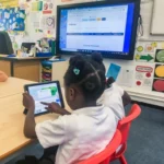 Student working with Prowise Presenter
