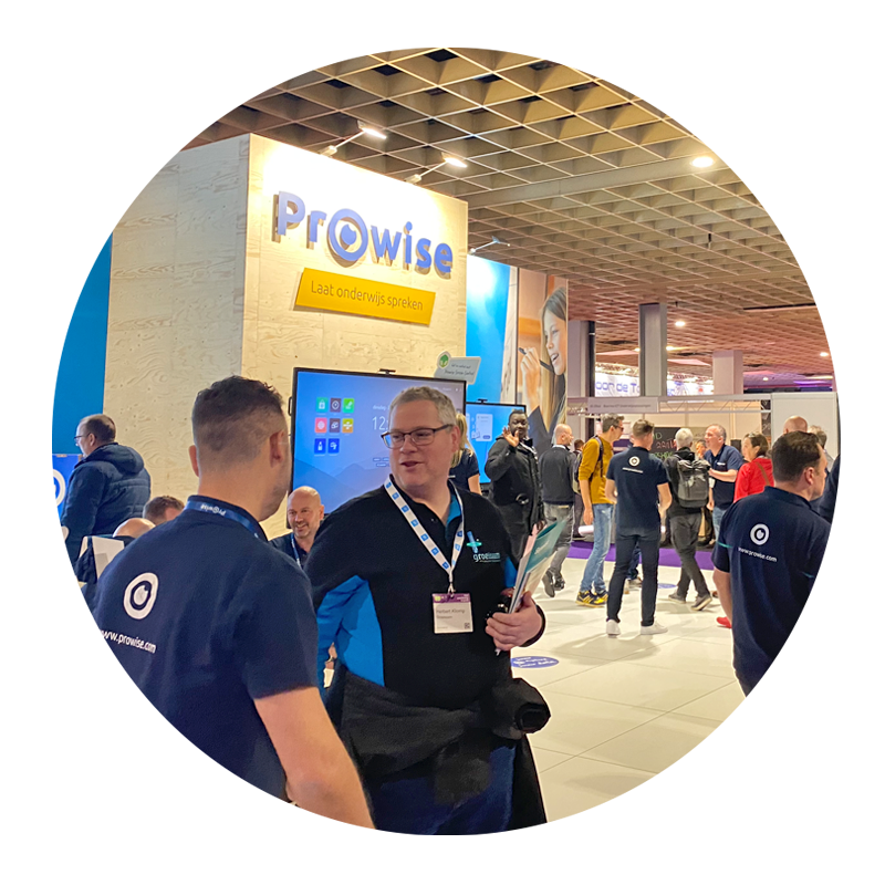 Prowise-Stand auf einer Messe, Veranstaltung