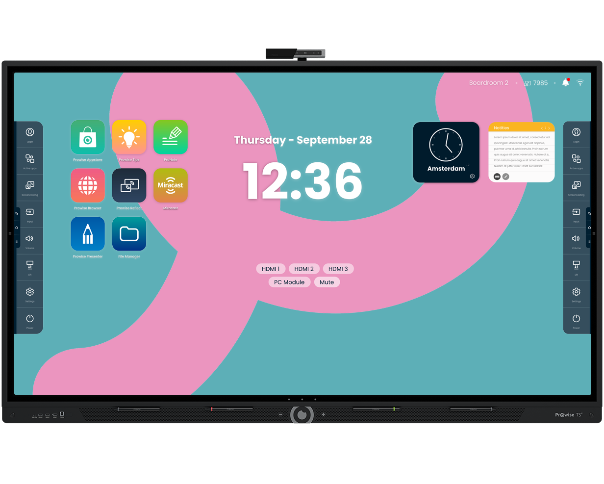 Interface van Prowise Touchscreen Ten